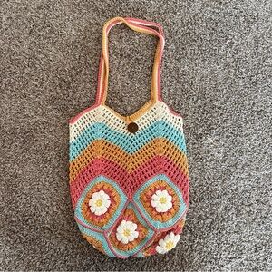 Beautiful Crochet Floral Bag